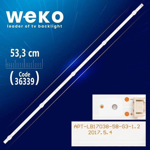 APT-LB17038-58G3-1.2  JL.D58051330-202AS-M 5 LEDLİ 53,3 CM - Tv Led Bar (Tvnizi açıp içindeki led barla birebir aynısı olduğunu görmeden almayınız. Sonrasında iade ALMAMAKTAYIZ.) ürün görseli 1