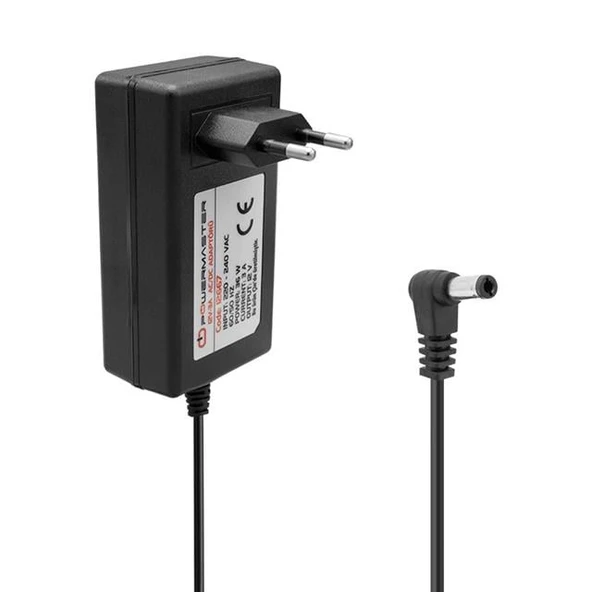 Powermaster PM-12667 12 Volt - 3 Amper 5.5*2.5 Mm Uçlu Plastik Kasa Priz Tipi Adaptör ürün görseli 1