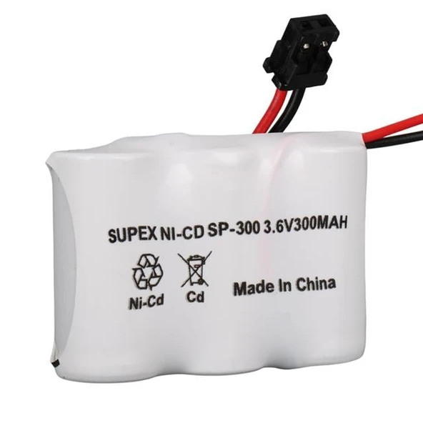 Supex SP-300 NI-CD Kısa Açık 3.6 Volt 300Mah Telsiz Telefon Pili ürün görseli 1