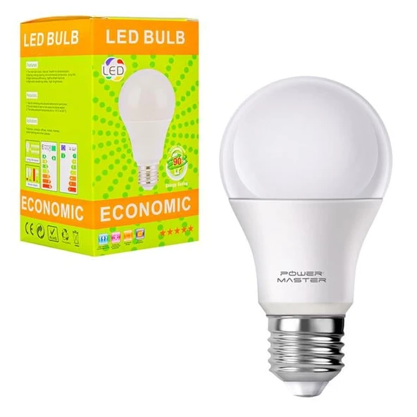 Powermaster E27 9 Watt 6500K Beyaz LED Ampul Enerji Tasarruflu ürün görseli 1