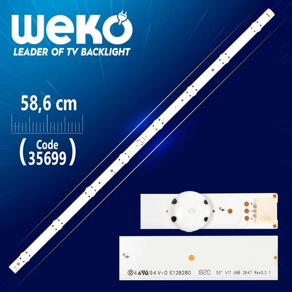 55'' V17 UNB 2647 REV0.3 1 - L1 TYPE - 58.6 Cm 8 Ledli - WK-1175 Led Tv Bar ürün görseli 1