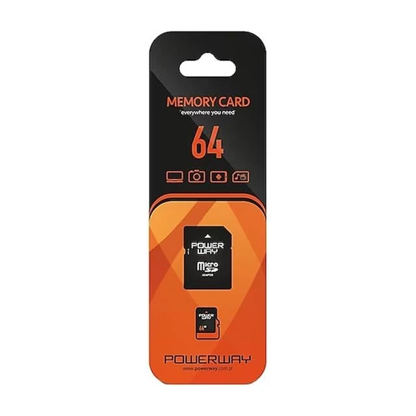 Powerway PWR-64 64GB Micro SD Hafıza Kartı ürün görseli 1