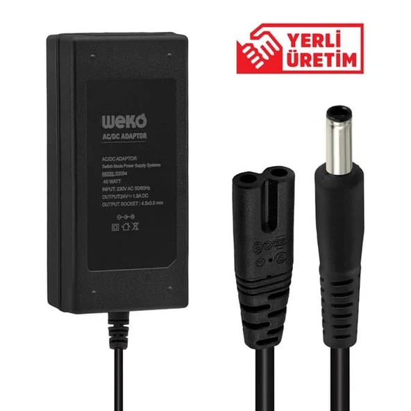 Weko 24 Volt 1.9 Amper 4.5X3.0 Mm Uçlu Notebook Adaptör ürün görseli 1