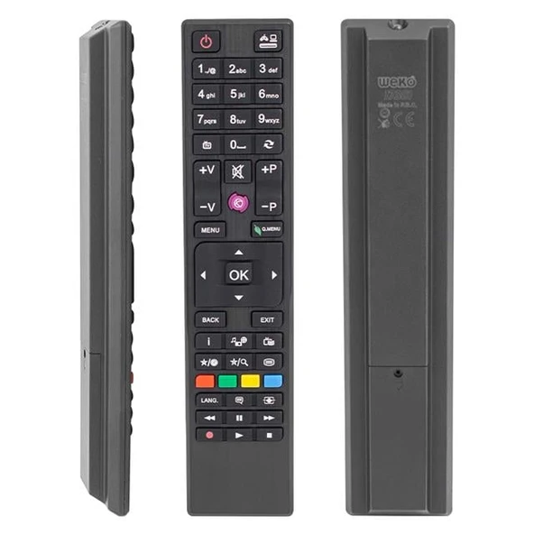 Vestel T1390 - 42PF7175 /  Seg RC4876 / Regal 32HA700 / Telefunken TFL49UHD31B Kare Göbek Mor Tuşlu Lcd Led Tv Kumanda ürün görseli 1