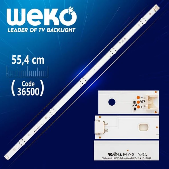 COB 49INCH UHD/FHD REV01 A-TYPE LEDAZ - 5 LEDLİ (55.4 CM) - Tv Led Bar (Tvnizi açıp içindeki led barla birebir aynısı olduğunu görmeden almayınız. Sonrasında iade ALMAMAKTAYIZ.) ürün görseli 1