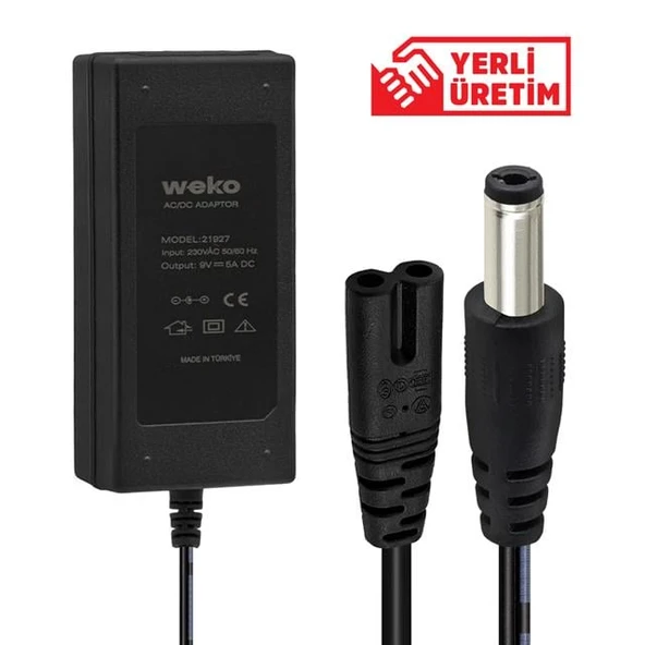 Weko 9 Volt - 5 Amper Masaüstü Adaptör 5.5*2.5 Mm Uçlu Yerli̇ Üreti̇m ürün görseli 1