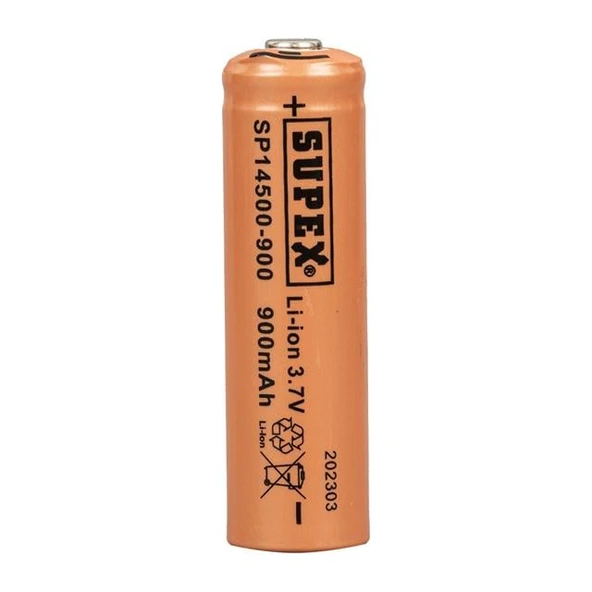 Supex Lityum Ion 3.7V 900Mah Şarj Edilebilir Başlıklı Pil SP14500-900S ürün görseli 1