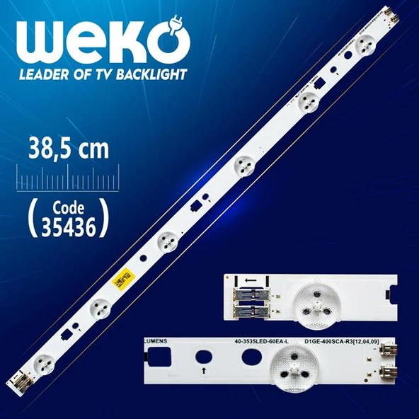 SAMSUNG 2012SVS40 3228 LEFT06 REV1.5 120412 - ( 38.5 Cm ) - 6 Ledli - (WK-275) Tv Led Bar (Tvnizi açıp içindeki led barla birebir aynısı olduğunu görmeden almayınız. Sonrasında iade ALMAMAKTAYIZ.) ürün görseli 1
