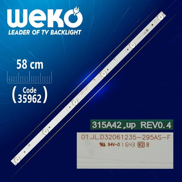 01.JL.D32061235-295AS-F - 6 LEDLİ 58 CM - Tv Led Bar (Tvnizi açıp içindeki led barla birebir aynısı olduğunu görmeden almayınız. Sonrasında iade ALMAMAKTAYIZ.) ürün görseli 1