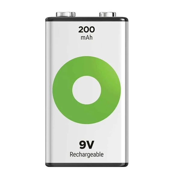GP Batteries Recyko 200 Mah 9V Boy Ni-Mh Şarjlı Pil Tekli Paket ürün görseli 1