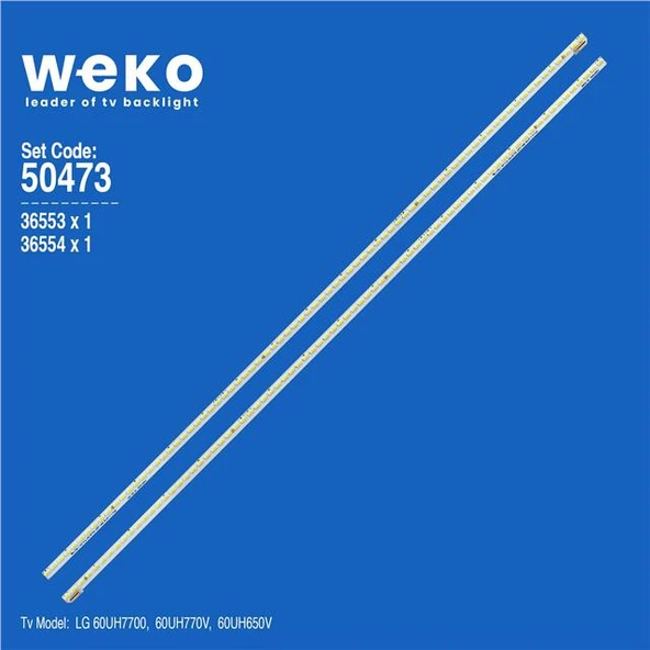 Wkset-5473 36553X1 36554X1 60 V16 Art3 2 Adet Led Bar (78Led) (Tvnizi açıp içindeki led barla birebir aynısı olduğunu görmeden almayınız. Sonrasında iade ALMAMAKTAYIZ.) ürün görseli 1