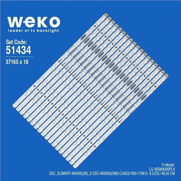 Wkset-6434 37165X18 Ssc_Slimdrt_49Sk85(36)_S 18 Adet Led Bar (Tvnizi açıp içindeki led barla birebir aynısı olduğunu görmeden almayınız. Sonrasında iade ALMAMAKTAYIZ.) ürün görseli 1