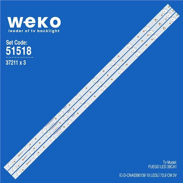 Wkset-6518 37211X3 Ic-D-Cna0390139  3 Adet Led Bar (Tvnizi açıp içindeki led barla birebir aynısı olduğunu görmeden almayınız. Sonrasında iade ALMAMAKTAYIZ.) ürün görseli 1