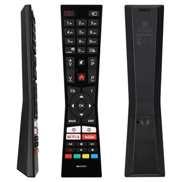 Vestel RM C3331 - RCA243100 / Jvc LT 32VHT - LT 43C898 - LT 55VU63L Netflix Youtube Tuşlu Lcd Tv Kumanda ürün görseli 1
