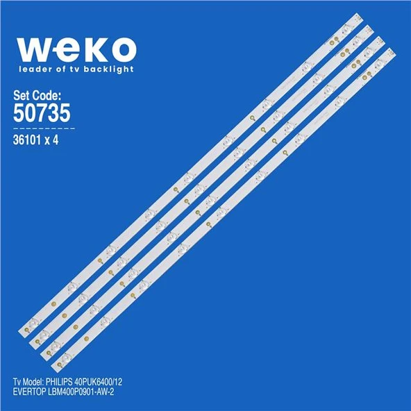 Wkset-5735 36101X4 Evertop Lbm400p0901-Aw-2  4 Adet Led Bar (Tvnizi açıp içindeki led barla birebir aynısı olduğunu görmeden almayınız. Sonrasında iade ALMAMAKTAYIZ.) ürün görseli 1