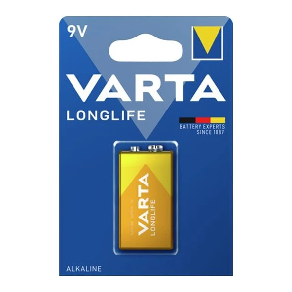 Varta Longlife Power Alkalin 9 Volt Pil Tekli ürün görseli 1