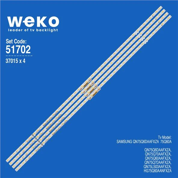 Samsung QN75Q7DAAFXZA 75'' İki Renk 4 Adet Tv Led Bar (48 Led) (Tvnizi açıp içindeki led barla birebir aynısı olduğunu görmeden almayınız. Sonrasında iade ALMAMAKTAYIZ.) ürün görseli 1