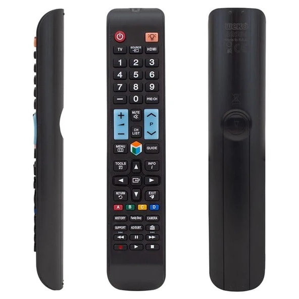 Samsung RM-D1078 - UE40F6470 - 49KS9500 - UE55KU7350UXTK - UE60KU7000UXTK Source Tuşlu Lcd Led Tv Kumandası ürün görseli 1