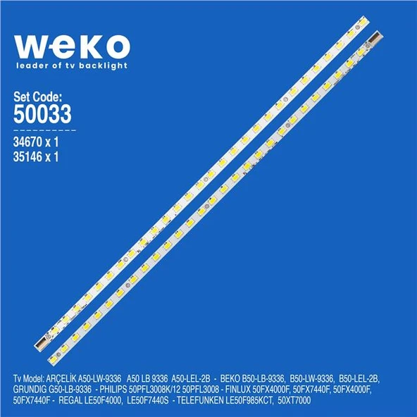 Beko B50-LB-9336 50'' İnç 2 Adet Tv Led Bar (Tvnizi açıp içindeki led barla birebir aynısı olduğunu görmeden almayınız. Sonrasında iade ALMAMAKTAYIZ.) ürün görseli 1