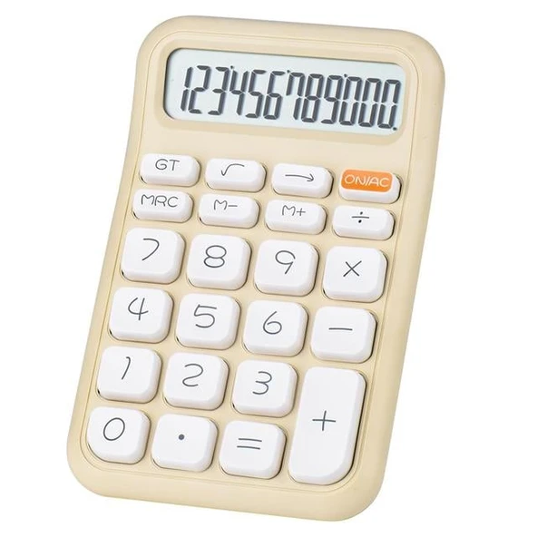 Powermaster PM-25408 Krem Renk Beyaz Tuş 12 Haneli Hesap Makinesi ürün görseli 1