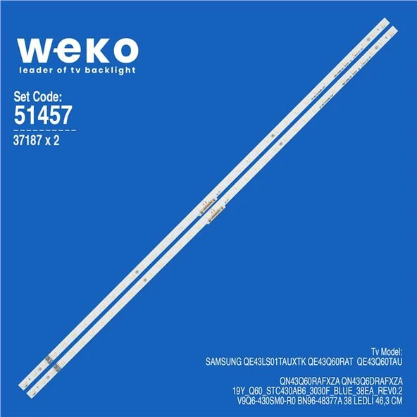 Samsung QE43Q60TAU 43'' 2 Adet Tv Led Bar (Tvnizi açıp içindeki led barla birebir aynısı olduğunu görmeden almayınız. Sonrasında iade ALMAMAKTAYIZ.) ürün görseli 1
