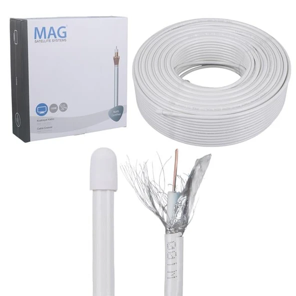 Mag RG6-U4 Bakır SAT1 Anten Kablosu 100 Mt ürün görseli 1