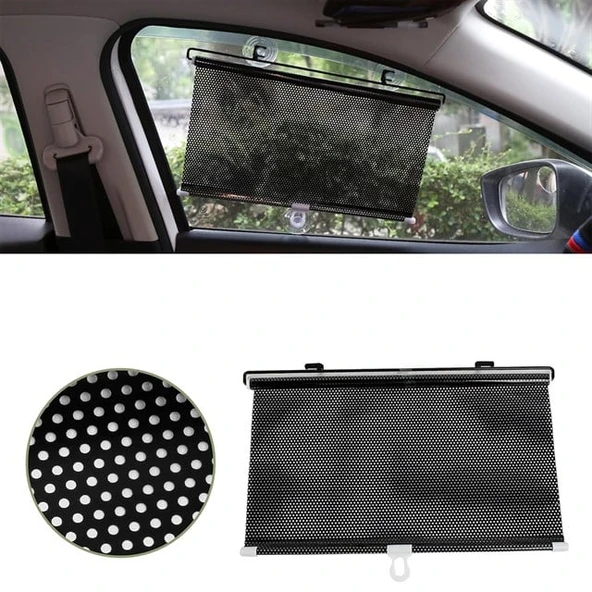 Sunup SN-22132 Araç İçi Otomatik Geri Sarımlı Katlanabilir Gözenekli Güneşlik 40X125cm ürün görseli 1