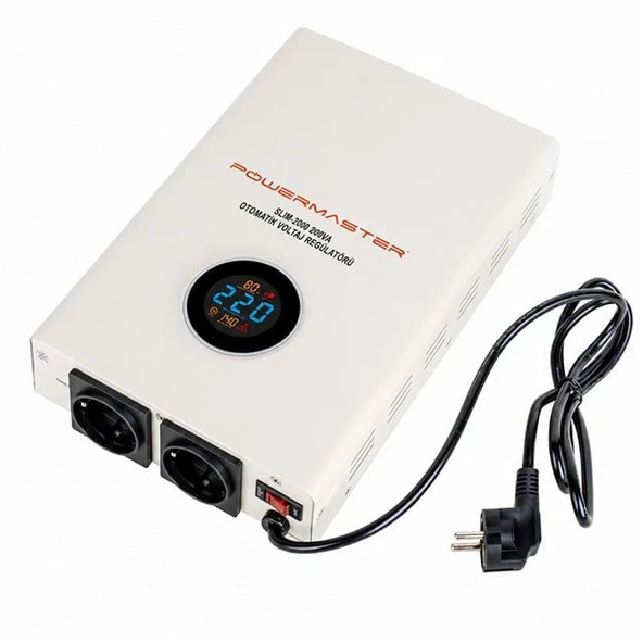 Powermaster SLIM-2000 Otomatik 2000 Watt Kombi Voltaj Regülatörü ürün görseli 1