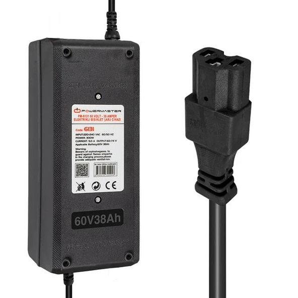 Powermaster PM-6131 60 Volt - 38 Amper Elektrikli Bisiklet Şarj Cihazı ürün görseli 1