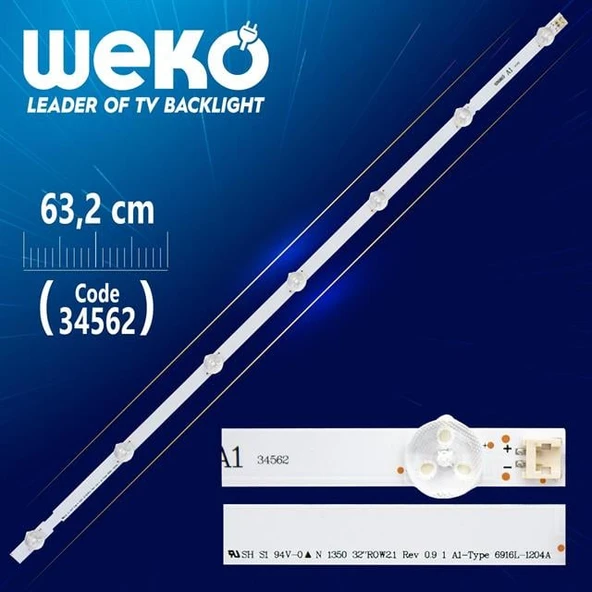 32'' Inch ROW2.1 REV 0.9 1 A1-TYPE 6916L-1105A LC320DXJ SF E1 Tv Led Bar (Tvnizi açıp içindeki led barla birebir aynısı olduğunu görmeden almayınız. Sonrasında iade ALMAMAKTAYIZ.) ürün görseli 1