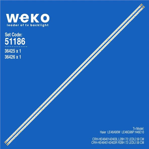 Haier H46E10 46'' 2 Adet Tv Led Bar (Tvnizi açıp içindeki led barla birebir aynısı olduğunu görmeden almayınız. Sonrasında iade ALMAMAKTAYIZ.) ürün görseli 1