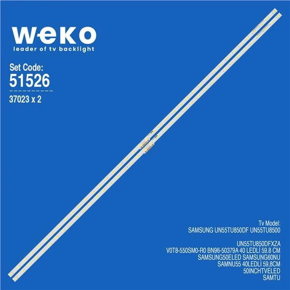 Samsung UN55TU850 55'' 2  Adet Tv Led Bar (Tvnizi açıp içindeki led barla birebir aynısı olduğunu görmeden almayınız. Sonrasında iade ALMAMAKTAYIZ.) ürün görseli 1