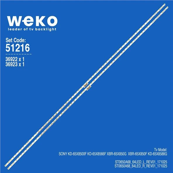 Sony XBR-65X850F 65'' 2 Adet Tv Led Bar (Tvnizi açıp içindeki led barla birebir aynısı olduğunu görmeden almayınız. Sonrasında iade ALMAMAKTAYIZ.) ürün görseli 1