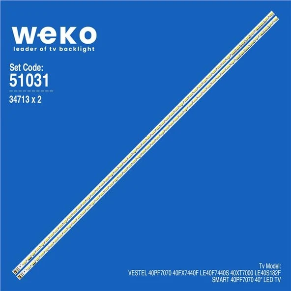 Vestel 40FX7440F 40” 2 Adet Led Bar (Tvnizi açıp içindeki led barla birebir aynısı olduğunu görmeden almayınız. Sonrasında iade ALMAMAKTAYIZ.) ürün görseli 1