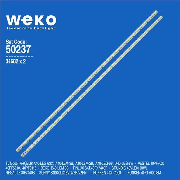 Beko B40-LEM-3B 40'' İnç 2 Adet Tv Led Bar (Tvnizi açıp içindeki led barla birebir aynısı olduğunu görmeden almayınız. Sonrasında iade ALMAMAKTAYIZ.) ürün görseli 1