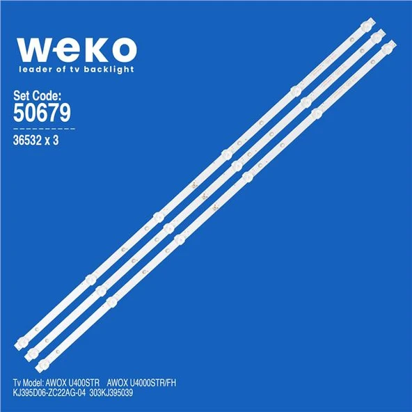 Awox U400STR 40'' İnç 3 Adet Tv Led Bar (Tvnizi açıp içindeki led barla birebir aynısı olduğunu görmeden almayınız. Sonrasında iade ALMAMAKTAYIZ.) ürün görseli 1
