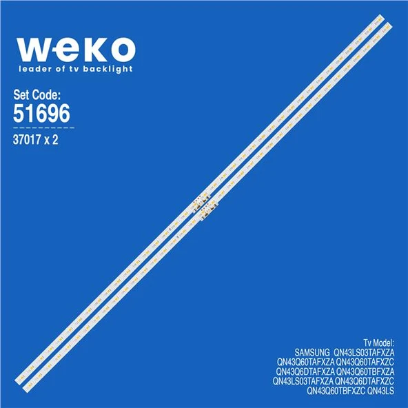 Samsung QN43Q60TAFXZC  43'' 2 Adet Tv Led Bar (Tvnizi açıp içindeki led barla birebir aynısı olduğunu görmeden almayınız. Sonrasında iade ALMAMAKTAYIZ.) ürün görseli 1