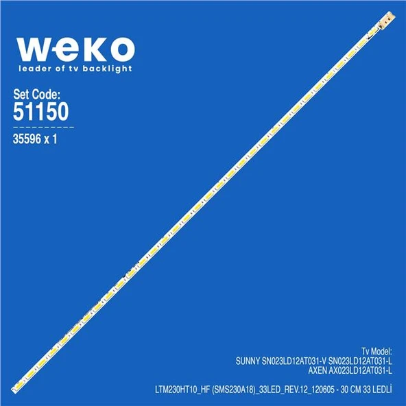 Sunny SN023LD12AT031-L 23'' 1 Adet Tv Led Bar (Tvnizi açıp içindeki led barla birebir aynısı olduğunu görmeden almayınız. Sonrasında iade ALMAMAKTAYIZ.) ürün görseli 1