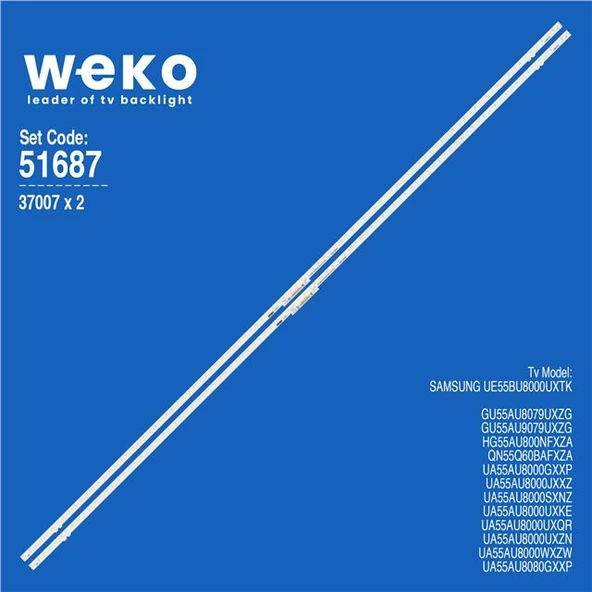 Samsung UN55AU9000GXZD 55'' 2  Adet Tv Led Bar (Tvnizi açıp içindeki led barla birebir aynısı olduğunu görmeden almayınız. Sonrasında iade ALMAMAKTAYIZ.) ürün görseli 1