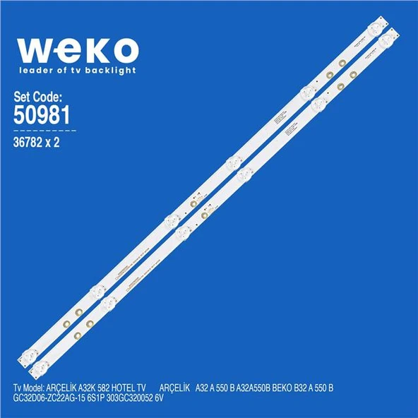 Arçelik A32 A 550 B 32'' İnç 2 Adet Tv Led Bar (Tvnizi açıp içindeki led barla birebir aynısı olduğunu görmeden almayınız. Sonrasında iade ALMAMAKTAYIZ.) ürün görseli 1