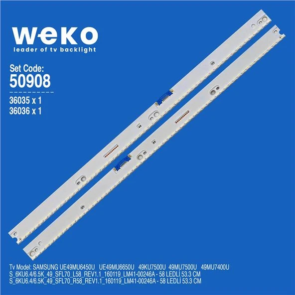 Samsung 49MU7500U 49'' İnç 2 Adet Tv Led Bar (Tvnizi açıp içindeki led barla birebir aynısı olduğunu görmeden almayınız. Sonrasında iade ALMAMAKTAYIZ.) ürün görseli 1