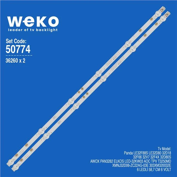 Panda 32'' İnç 2 Adet Tv Led Bar (Tvnizi açıp içindeki led barla birebir aynısı olduğunu görmeden almayınız. Sonrasında iade ALMAMAKTAYIZ.) ürün görseli 1