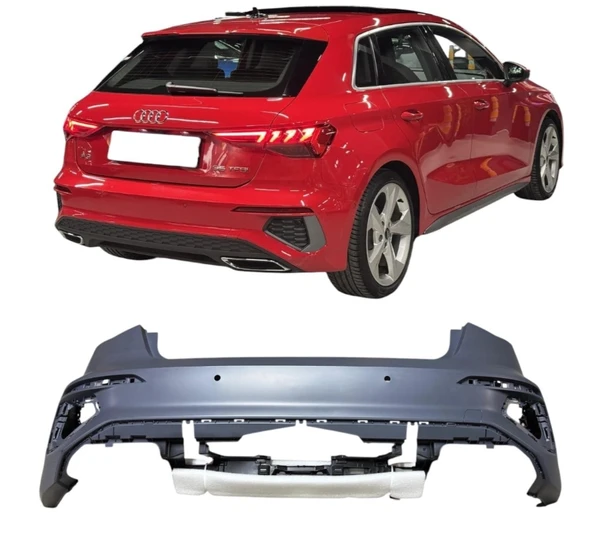 Audi A3 2021-2025 HB S-Line Arka Tampon 6 Sensörlü 8Y4807067B ürün görseli 1