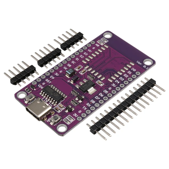 ESP8266 Nodemcu V3 Lolipop Mor Geliştirme Kartı CH340 USB-C Bağlantılı Proje Modülü ürün görseli 1