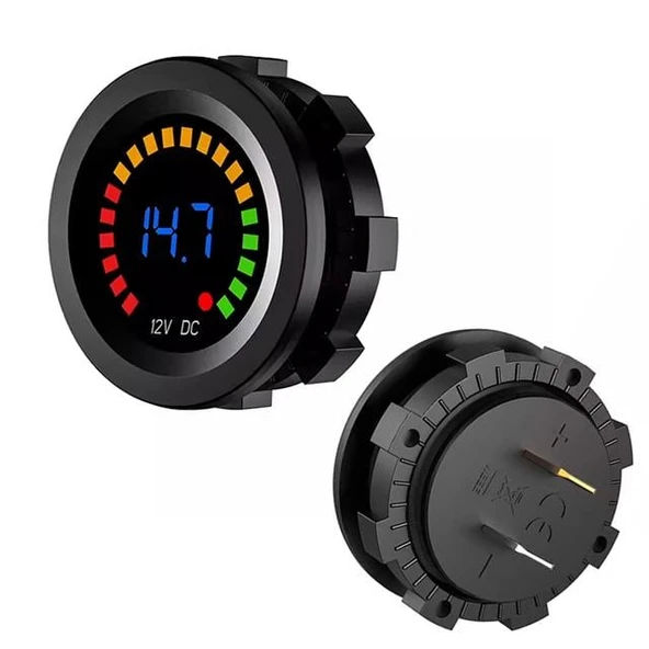 Powermaster IC-230E 6-18 Volt Voltmetre Pano Tipi Akü Göstergeli 28 Mm ürün görseli 1