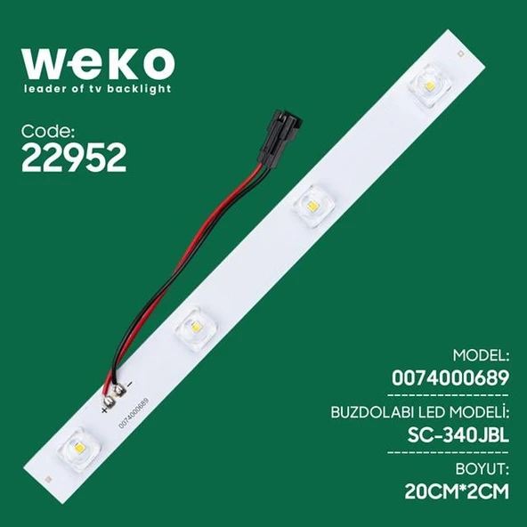 Buzdolabı İç Aydınlatma Ledi SC-340JBL 0074000689 4 Çipli Lensli ürün görseli 1