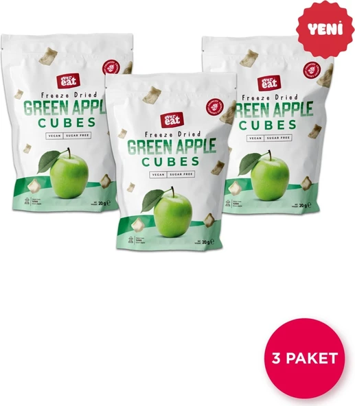 EverEat Elma Kuru Meyve Cipsi 20 G x 3 Adet Dondurularak Kurutulmuş Meyve - Freeze Dried ürün görseli 1