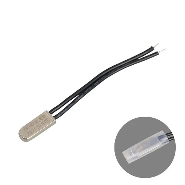 100°C 5A Kablolu Metal Gövdeli Termik Sigorta (Thermal Fuse) ürün görseli 1