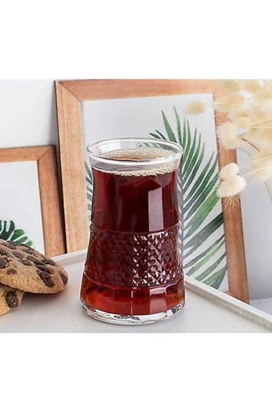Elegance Te-06 Desenli Cam Çay Bardağı 150 ml 6'lı ürün görseli 1