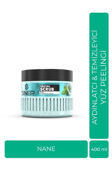 Sinep Pro-Care Scrub Aydınlatıcı ve Temizleyici Yüz Peelingi 400 ml Nane Mint ürün görseli 1